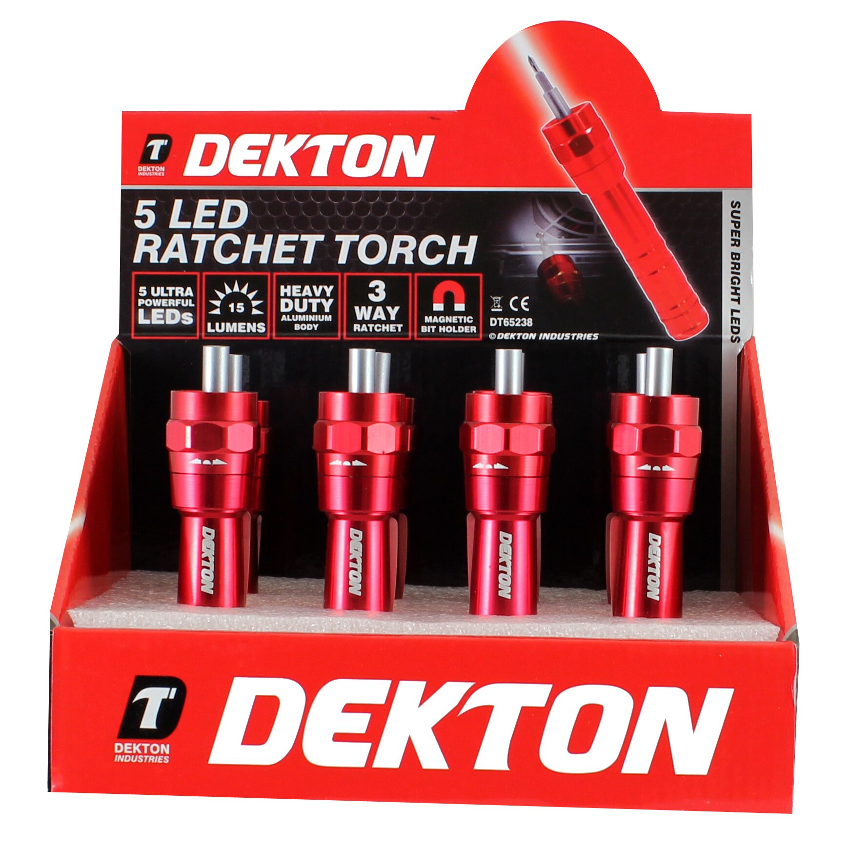Dekton 5 Led Ratchet Screwdriver And Torch